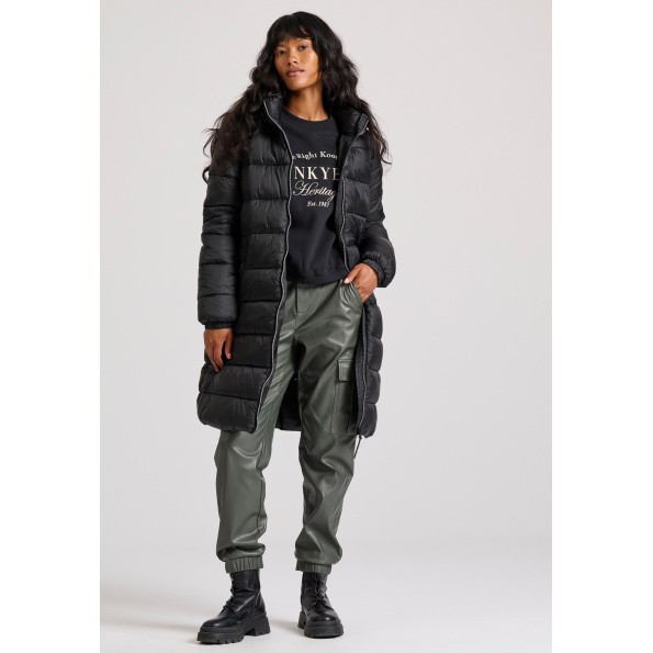 Γυναικείο μακρύ puffer μπουφάν FUNKY BUDDHA FBL010-104-01 μαύρο Γυναικεία