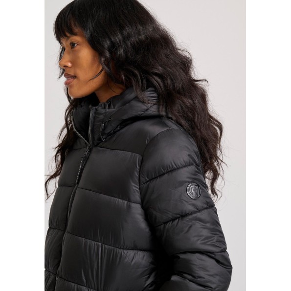 Γυναικείο μακρύ puffer μπουφάν FUNKY BUDDHA FBL010-104-01 μαύρο Γυναικεία