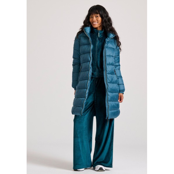 Γυναικείο μακρύ puffer μπουφάν FUNKY BUDDHA FBL010-104-01 μπλε Γυναικεία