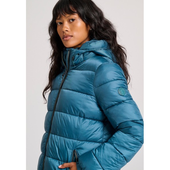 Γυναικείο μακρύ puffer μπουφάν FUNKY BUDDHA FBL010-104-01 μπλε Γυναικεία