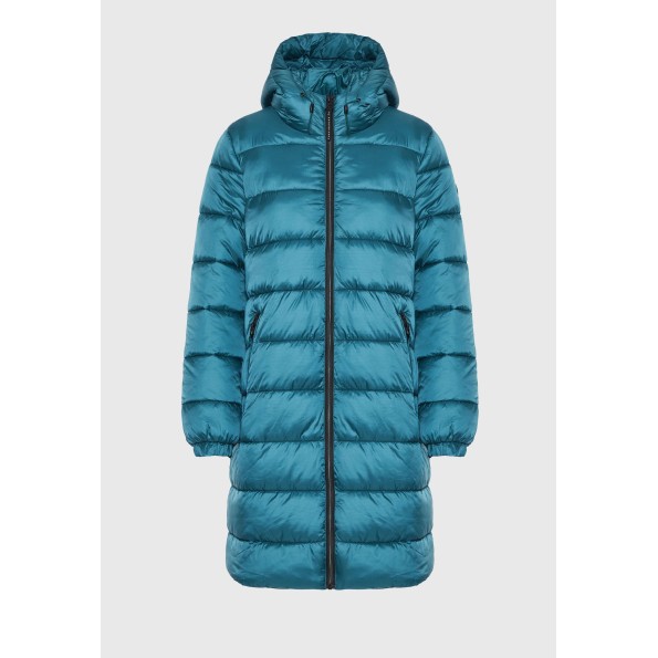 Γυναικείο μακρύ puffer μπουφάν FUNKY BUDDHA FBL010-104-01 μπλε Γυναικεία