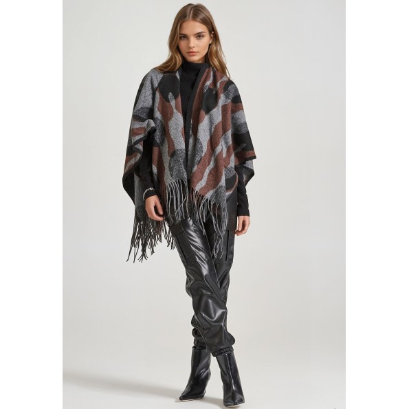 Γυναικεία κάπα FUNKY BUDDHA FBL010-135-10 γκρι Γυναικεία