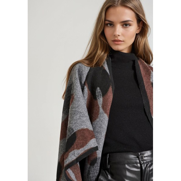 Γυναικεία κάπα FUNKY BUDDHA FBL010-135-10 γκρι Γυναικεία