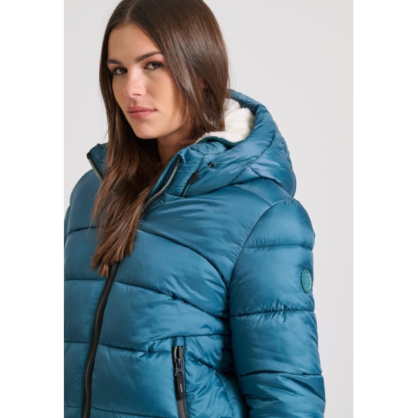 Γυναικείο puffer μπουφάν FUNKY BUDDHA FBL010-103-01 μπλε Γυναικεία