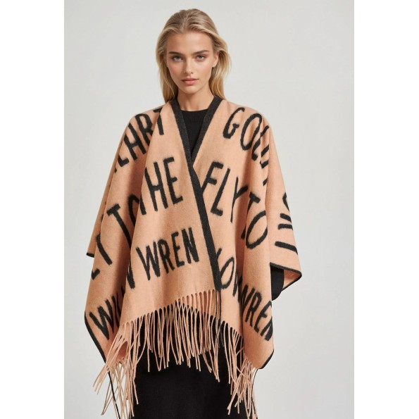 Γυναικεία κάπα FUNKY BUDDHA FBL010-136-10 μπεζ