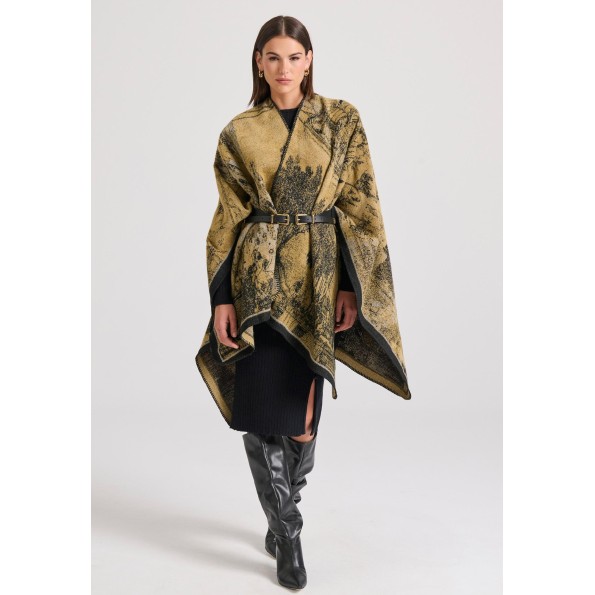 Γυναικεία κάπα FUNKY BUDDHA FBL010-133-10 λαδί Γυναικεία