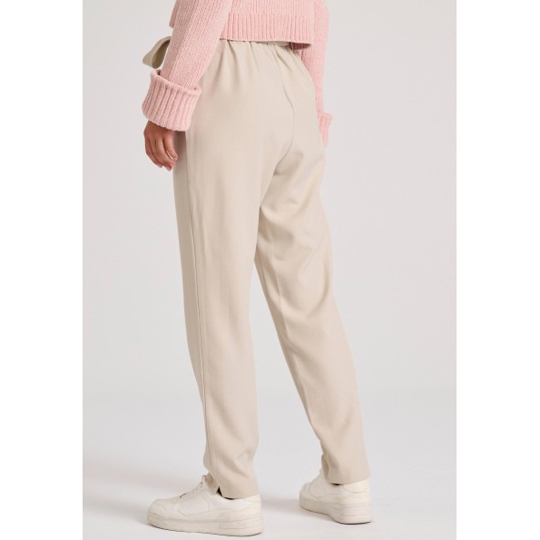 Γυναικείο παντελόνι FUNKY BUDDHA FBL010-132-02 εκρού Γυναικεία