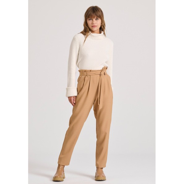 Γυναικείο παντελόνι FUNKY BUDDHA FBL010-132-02 καμηλό Γυναικεία