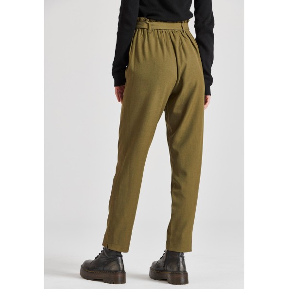 Γυναικείο παντελόνι FUNKY BUDDHA FBL010-132-02 χακί Γυναικεία