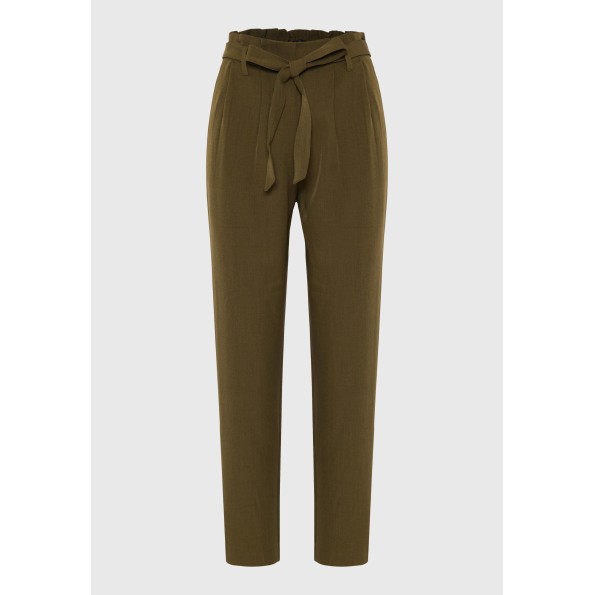 Γυναικείο παντελόνι FUNKY BUDDHA FBL010-132-02 χακί Γυναικεία