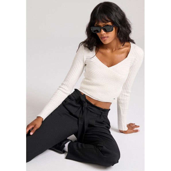 Γυναικείο παντελόνι FUNKY BUDDHA FBL010-132-02 μαύρο Γυναικεία