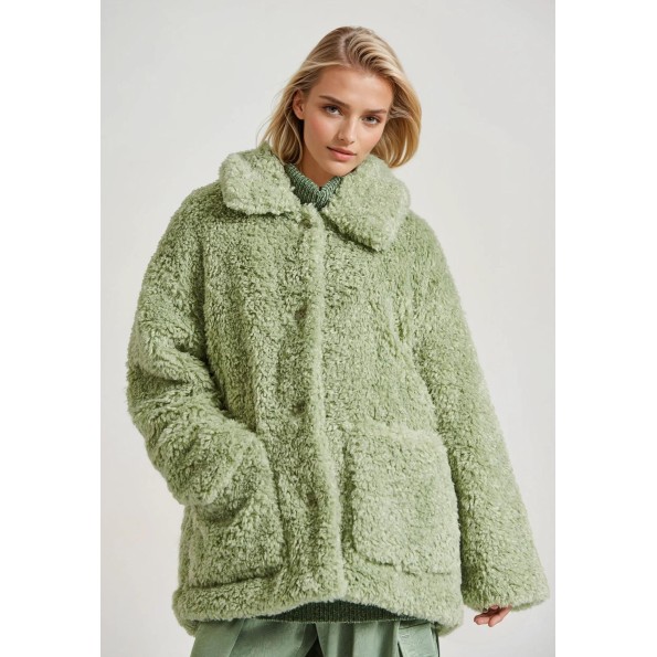 Γυναικείο παλτό FUNKY BUDDHA FBL010-123-01 πράσινο Γυναικείο παλτό FUNKY BUDDHA FBL010-123-01 πράσινο