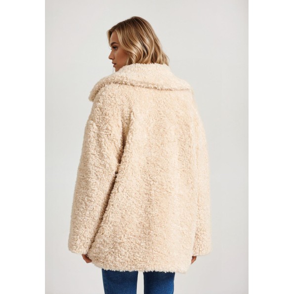 Γυναικείο παλτό FUNKY BUDDHA FBL010-123-01 μπεζ Γυναικεία