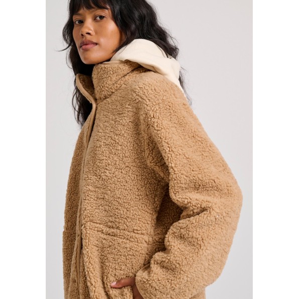 Γυναικείο παλτό FUNKY BUDDHA FBL010-122-01 καμηλό Γυναικεία