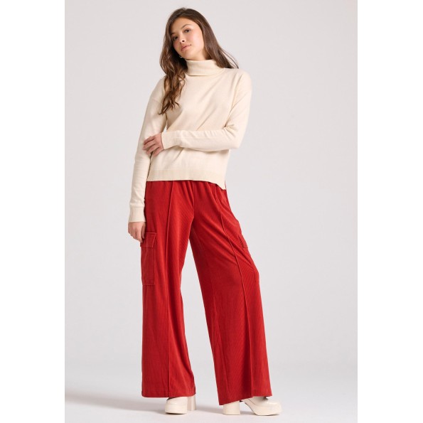 Γυναικείο πλεκτό ζιβάγκο FUNKY BUDDHA FBL010-102-09 μπεζ Γυναικεία