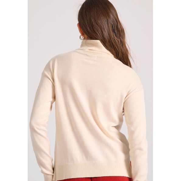 Γυναικείο πλεκτό ζιβάγκο FUNKY BUDDHA FBL010-102-09 μπεζ Γυναικεία