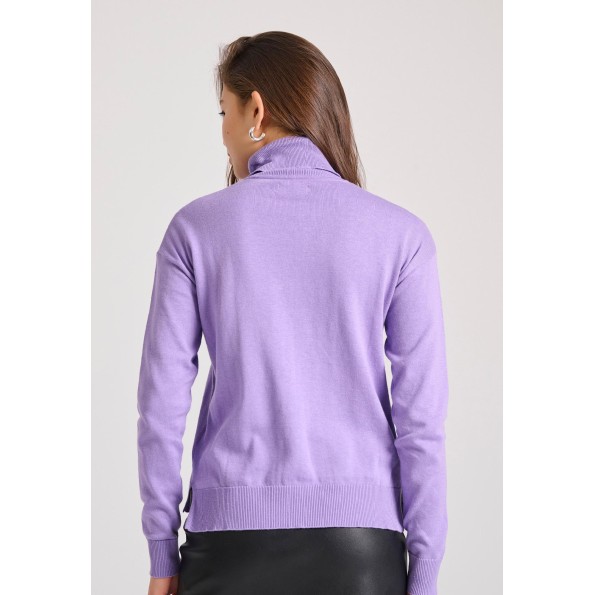 Γυναικείο πλεκτό ζιβάγκο FUNKY BUDDHA FBL010-102-09 μοβ Γυναικεία