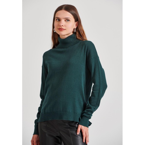 Γυναικείο πλεκτό ζιβάγκο FUNKY BUDDHA FBL010-102-09 πράσινο