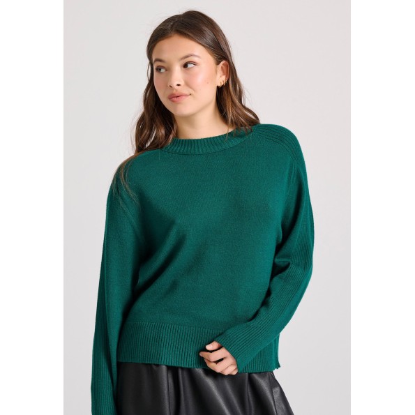 Γυναικεία πλεκτή μπλούζα FUNKY BUDDHA FBL010-104-09 πράσινη Γυναικεία πλεκτή μπλούζα FUNKY BUDDHA FBL010-104-09 πράσινη