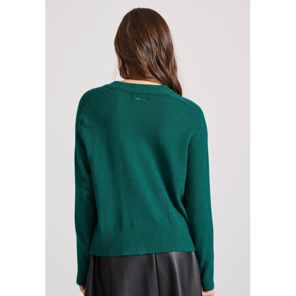 Γυναικεία πλεκτή μπλούζα FUNKY BUDDHA FBL010-104-09 πράσινη Γυναικεία