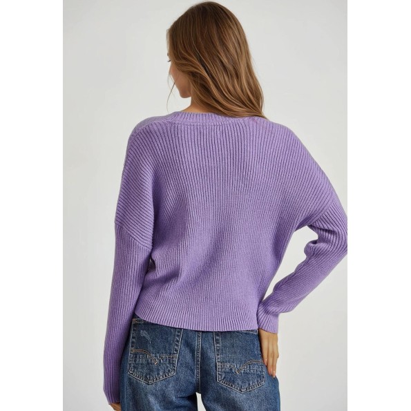 Γυναικείο πουλόβερ FUNKY BUDDHA FBL010-105-09 μοβ Γυναικεία