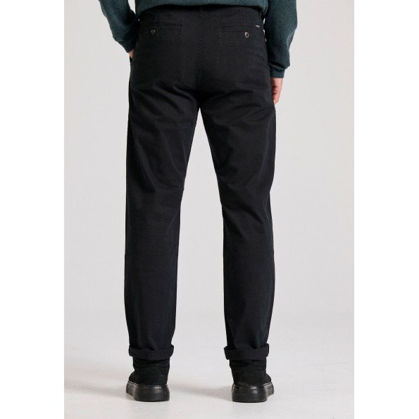 Ανδρικό straight fit chino παντελόνι FUNKY BUDDHA FBM010-007-02 μαύρο Ανδρικά