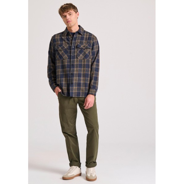 Ανδρικό straight fit chino παντελόνι FUNKY BUDDHA FBM010-007-02 λαδί Ανδρικά