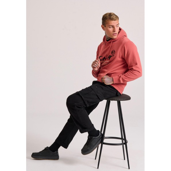 Ανδρικό cargo loose fit παντελόνι FUNKY BUDDHA FBM010-038-02 μαύρο Ανδρικά