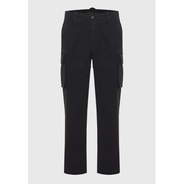Ανδρικό cargo loose fit παντελόνι FUNKY BUDDHA FBM010-038-02 μαύρο Ανδρικά