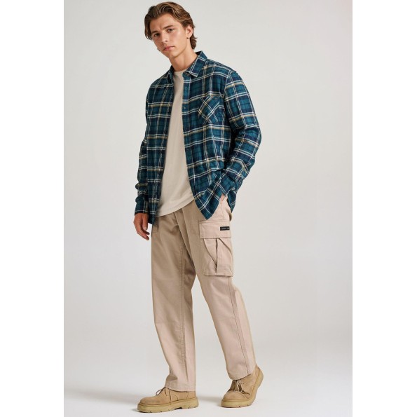 Ανδρικό cargo loose fit παντελόνι FUNKY BUDDHA FBM010-033-02 μπεζ Ανδρικά