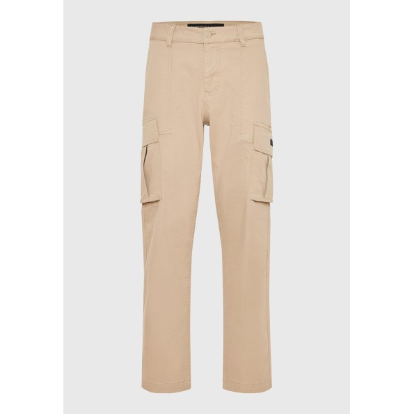 Ανδρικό cargo loose fit παντελόνι FUNKY BUDDHA FBM010-033-02 μπεζ Ανδρικά