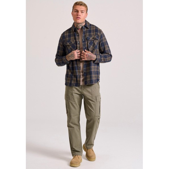 Ανδρικό cargo loose fit παντελόνι FUNKY BUDDHA FBM010-033-02 χακί Ανδρικά