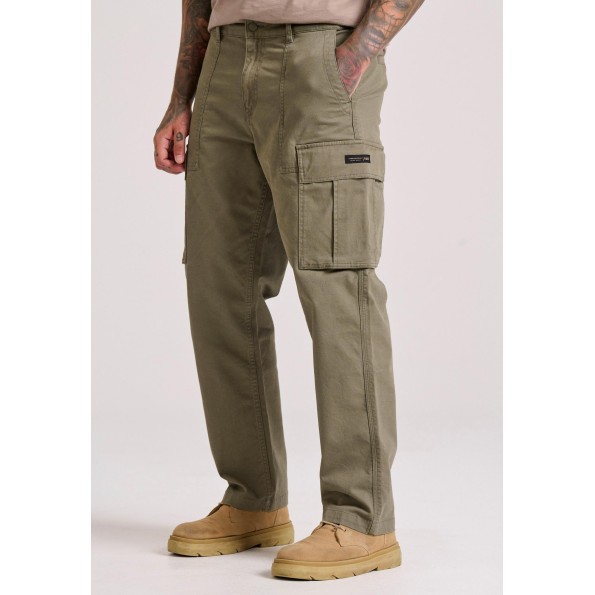 Ανδρικό cargo loose fit παντελόνι FUNKY BUDDHA FBM010-033-02 χακί Ανδρικά