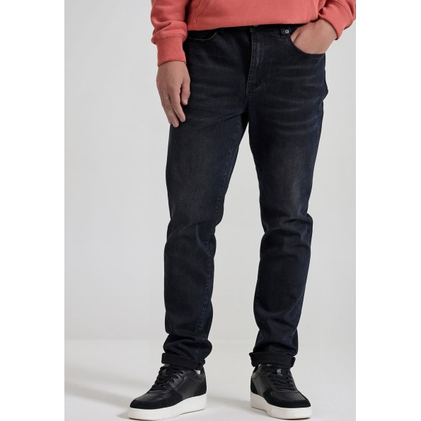 Ανδρικό jean slim tapered fit παντελόνι FUNKY BUDDHA FBM010-072-02 μαύρο