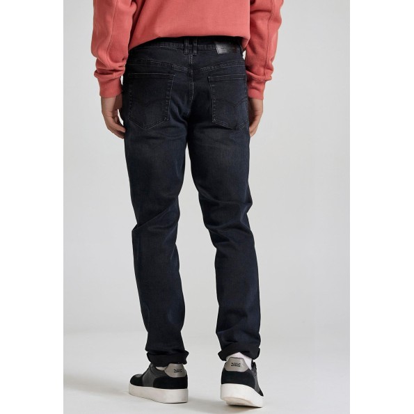 Ανδρικό jean slim tapered fit παντελόνι FUNKY BUDDHA FBM010-072-02 μαύρο Ανδρικά