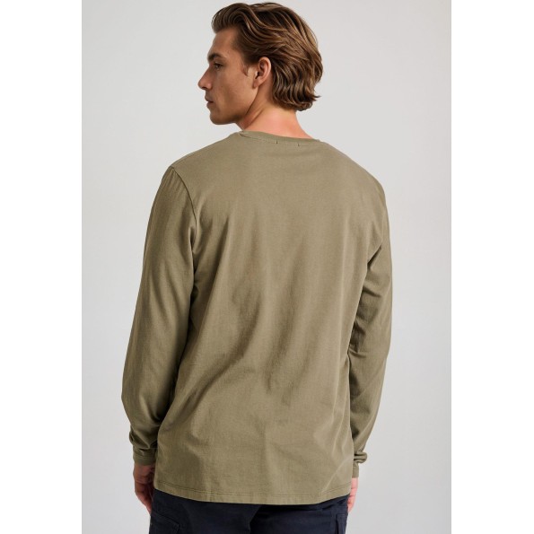 Ανδρική μπλούζα FUNKY BUDDHA FBM010-007-07 χακί Ανδρικά