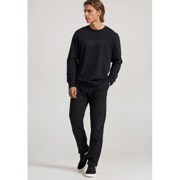 Ανδρική μπλούζα FUNKY BUDDHA FBM010-007-07 μαύρη Ανδρικά