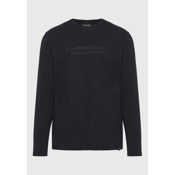 Ανδρική μπλούζα FUNKY BUDDHA FBM010-007-07 μαύρη Ανδρικά