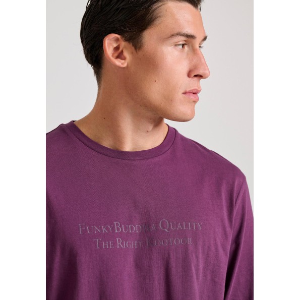 Ανδρική μπλούζα FUNKY BUDDHA FBM010-007-07 μοβ Ανδρικά