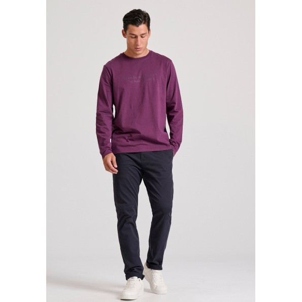 Ανδρική μπλούζα FUNKY BUDDHA FBM010-007-07 μοβ Ανδρικά