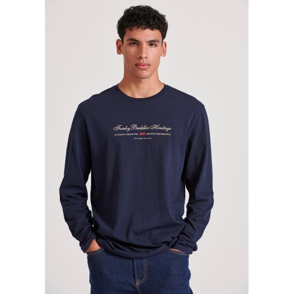 Ανδρική μπλούζα FUNKY BUDDHA FBM010-006-07 ναυτικό μπλε Ανδρική μπλούζα FUNKY BUDDHA FBM010-006-07 ναυτικό μπλε