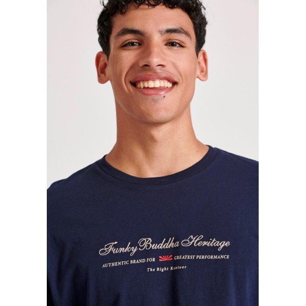 Ανδρική μπλούζα FUNKY BUDDHA FBM010-006-07 ναυτικό μπλε Ανδρικά