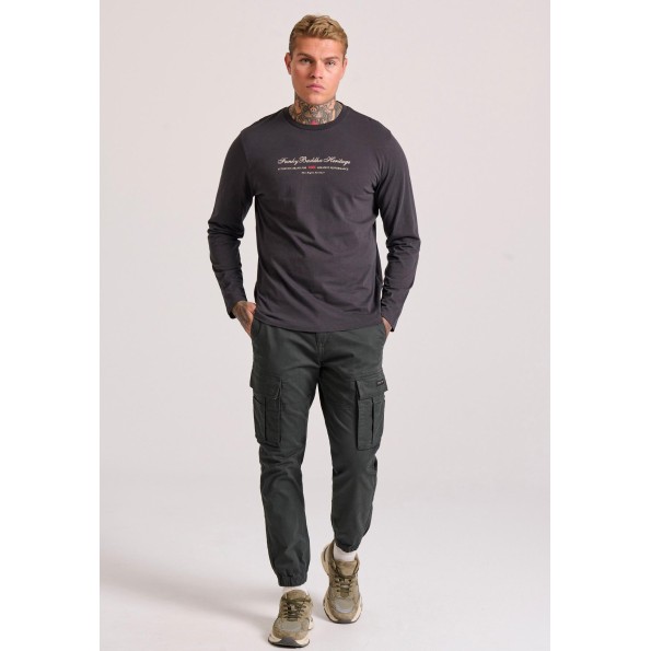 Ανδρική μπλούζα FUNKY BUDDHA FBM010-006-07 ανθρακί Ανδρικά