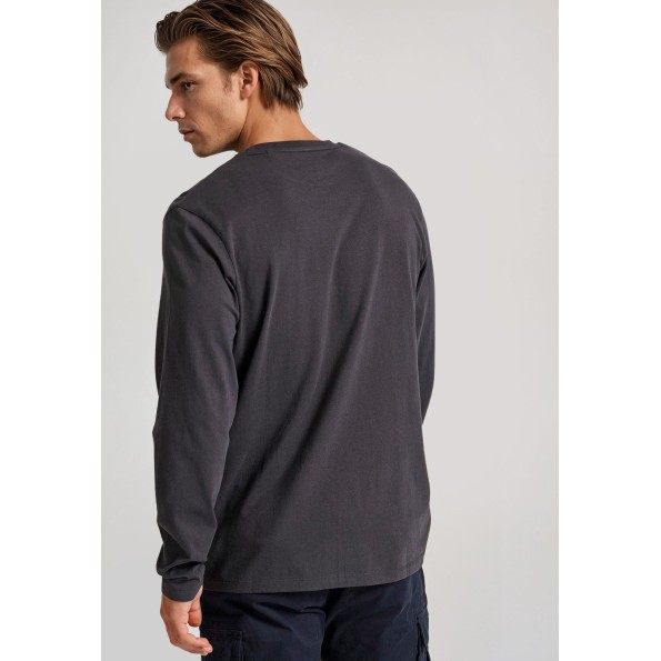 Ανδρική μπλούζα FUNKY BUDDHA FBM010-006-07 ανθρακί Ανδρικά