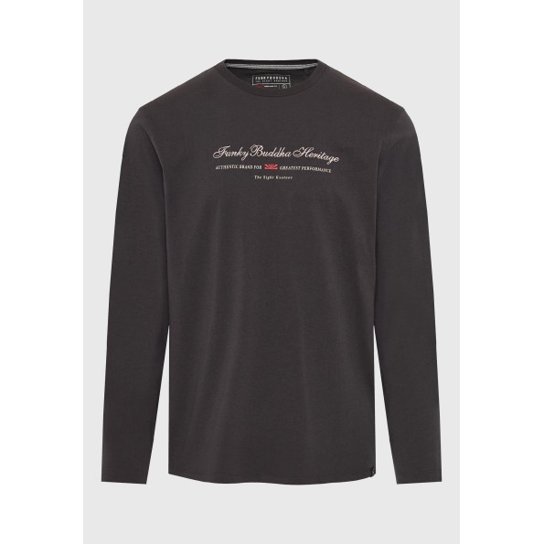 Ανδρική μπλούζα FUNKY BUDDHA FBM010-006-07 ανθρακί Ανδρικά