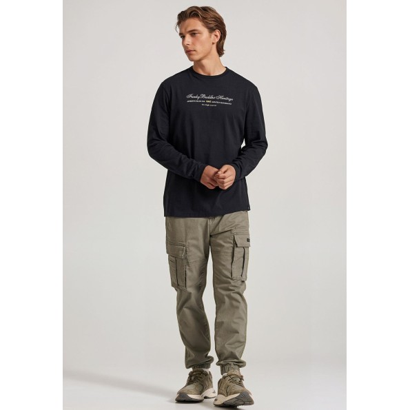 Ανδρική μπλούζα FUNKY BUDDHA FBM010-006-07 μαύρη Ανδρικά