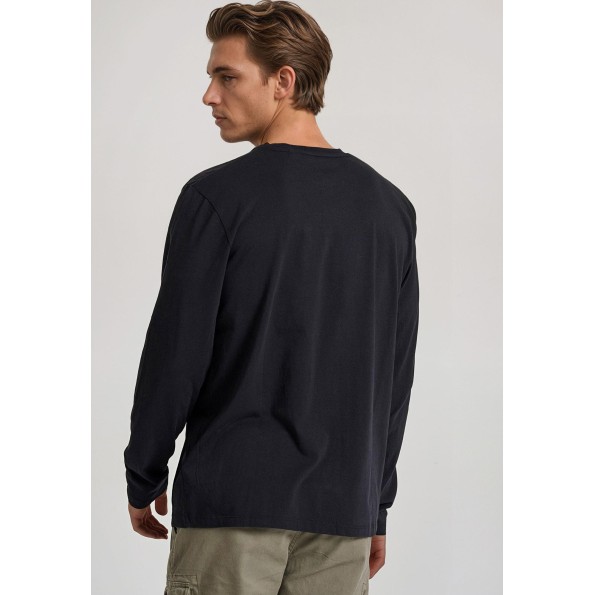 Ανδρική μπλούζα FUNKY BUDDHA FBM010-006-07 μαύρη Ανδρικά