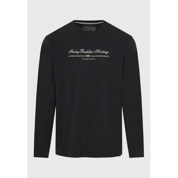 Ανδρική μπλούζα FUNKY BUDDHA FBM010-006-07 μαύρη Ανδρικά