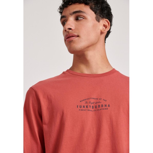 Ανδρική μπλούζα FUNKY BUDDHA FBM010-004-07 πορτοκαλί Ανδρικά