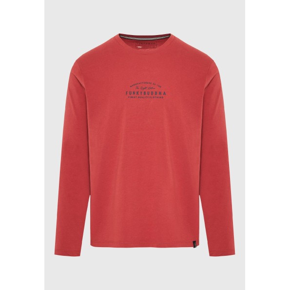 Ανδρική μπλούζα FUNKY BUDDHA FBM010-004-07 πορτοκαλί Ανδρικά